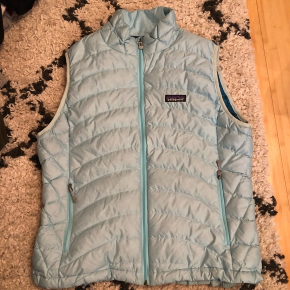 Light Blue Patagonia Puffy Down Vest - Picture 5 of 6